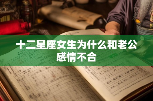 十二星座女生为什么和老公感情不合