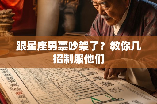 跟星座男票吵架了？教你几招制服他们