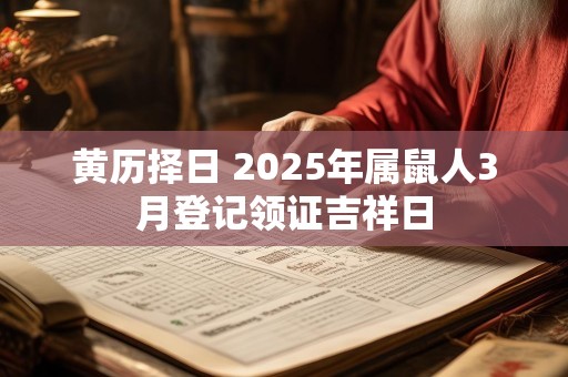 黄历择日 2025年属鼠人3月登记领证吉祥日