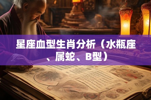 星座血型生肖分析（水瓶座、属蛇、B型）