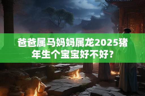 爸爸属马妈妈属龙2025猪年生个宝宝好不好？