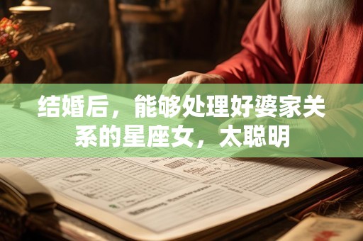 结婚后，能够处理好婆家关系的星座女，太聪明