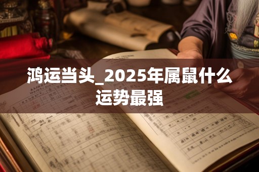 鸿运当头_2025年属鼠什么运势最强