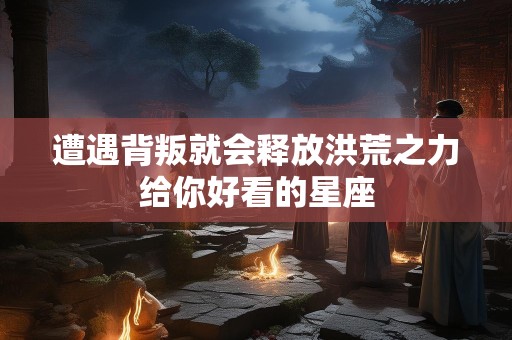 遭遇背叛就会释放洪荒之力给你好看的星座