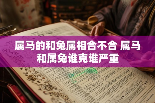 属马的和兔属相合不合 属马和属兔谁克谁严重