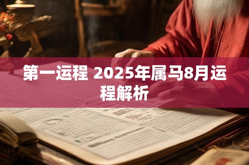 第一运程 2025年属马8月运程解析