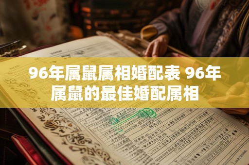 96年属鼠属相婚配表 96年属鼠的最佳婚配属相
