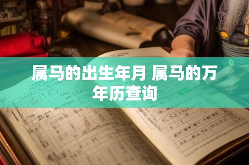 属马的出生年月 属马的万年历查询