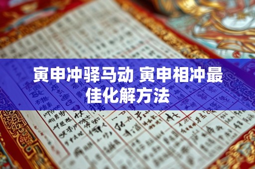 寅申冲驿马动 寅申相冲最佳化解方法