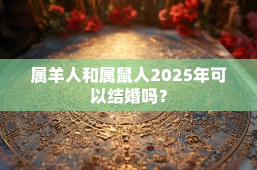 属羊人和属鼠人2025年可以结婚吗？