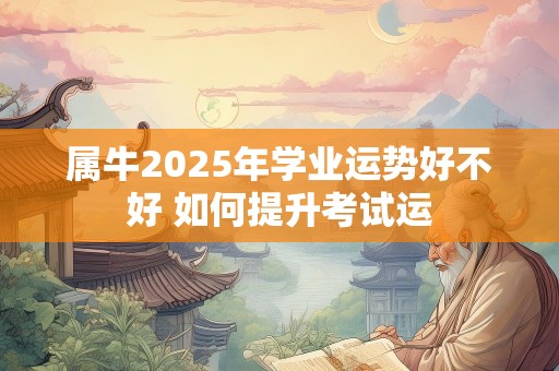 属牛2025年学业运势好不好 如何提升考试运