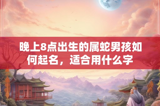 晚上8点出生的属蛇男孩如何起名，适合用什么字