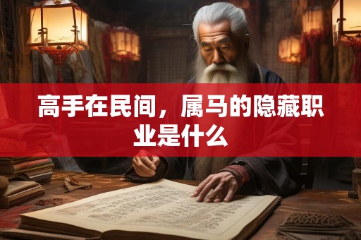 高手在民间，属马的隐藏职业是什么