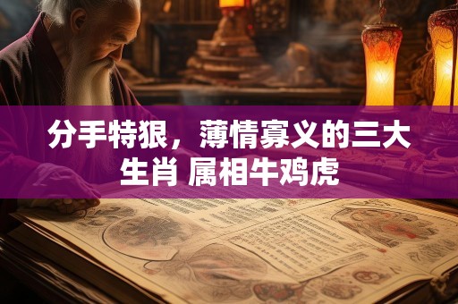 分手特狠，薄情寡义的三大生肖 属相牛鸡虎