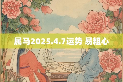 属马2025.4.7运势 易粗心