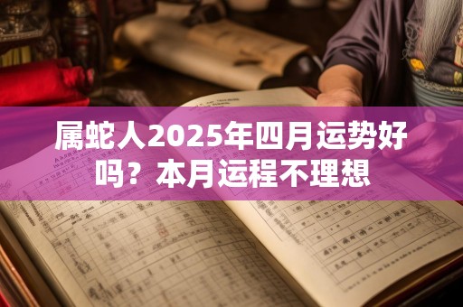 属蛇人2025年四月运势好吗？本月运程不理想