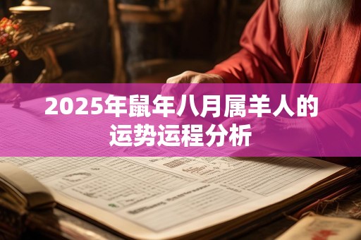 2025年鼠年八月属羊人的运势运程分析