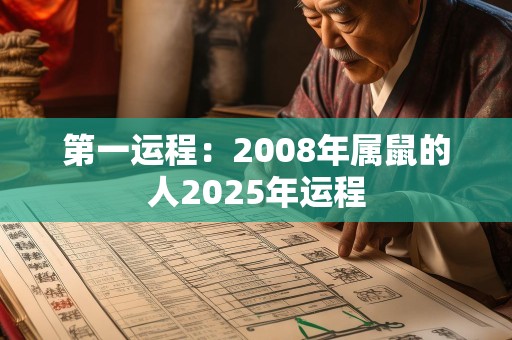 第一运程：2008年属鼠的人2025年运程