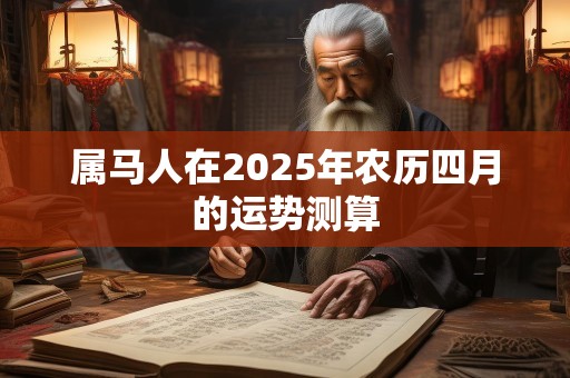 属马人在2025年农历四月的运势测算
