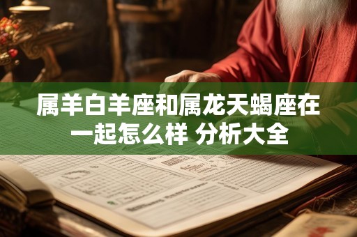 属羊白羊座和属龙天蝎座在一起怎么样 分析大全