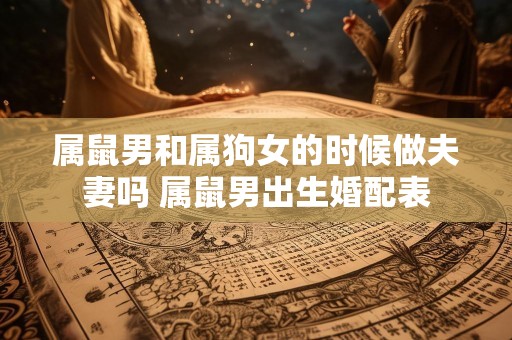 属鼠男和属狗女的时候做夫妻吗 属鼠男出生婚配表