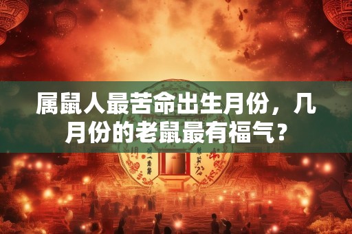 属鼠人最苦命出生月份，几月份的老鼠最有福气？