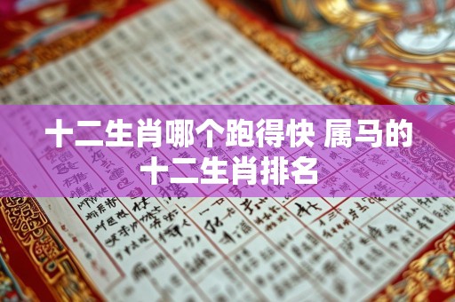 十二生肖哪个跑得快 属马的十二生肖排名