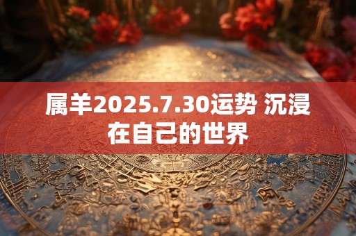 属羊2025.7.30运势 沉浸在自己的世界