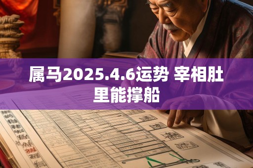 属马2025.4.6运势 宰相肚里能撑船