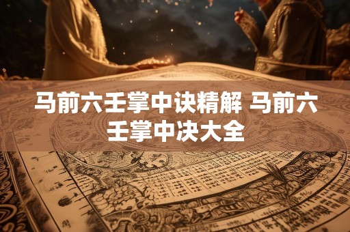 马前六壬掌中诀精解 马前六壬掌中决大全