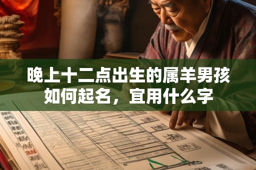 晚上十二点出生的属羊男孩如何起名，宜用什么字