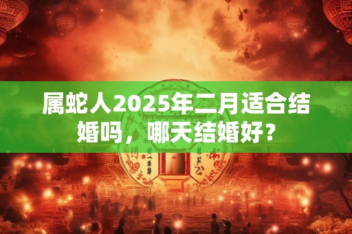 属蛇人2025年二月适合结婚吗，哪天结婚好？