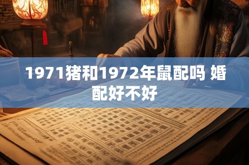 1971猪和1972年鼠配吗 婚配好不好
