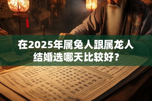 在2025年属兔人跟属龙人结婚选哪天比较好？