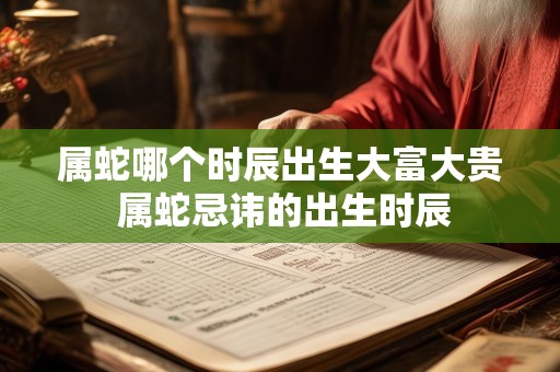 属蛇哪个时辰出生大富大贵 属蛇忌讳的出生时辰