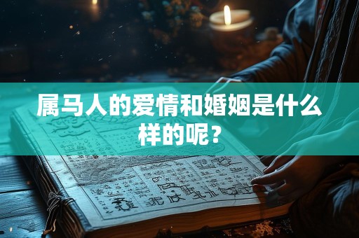 属马人的爱情和婚姻是什么样的呢？