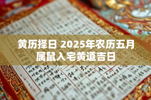 黄历择日 2025年农历五月属鼠入宅黄道吉日