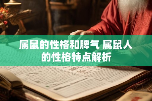 属鼠的性格和脾气 属鼠人的性格特点解析