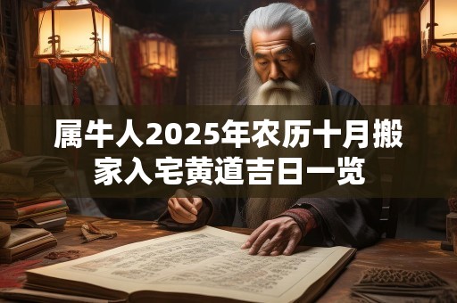 属牛人2025年农历十月搬家入宅黄道吉日一览