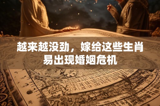 越来越没劲，嫁给这些生肖易出现婚姻危机