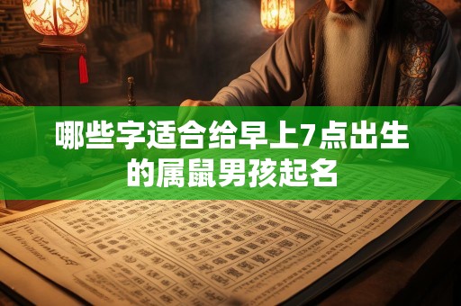 哪些字适合给早上7点出生的属鼠男孩起名