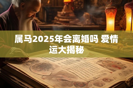 属马2025年会离婚吗 爱情运大揭秘
