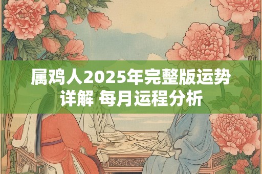 属鸡人2025年完整版运势详解 每月运程分析
