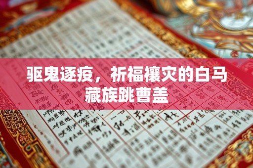 驱鬼逐疫，祈福禳灾的白马藏族跳曹盖