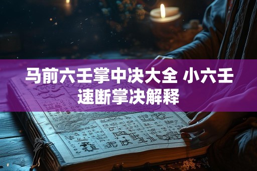马前六壬掌中决大全 小六壬速断掌决解释