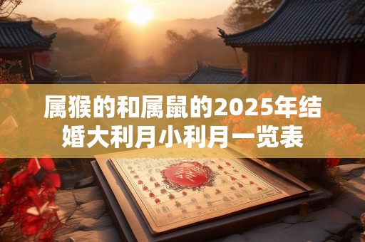 属猴的和属鼠的2025年结婚大利月小利月一览表
