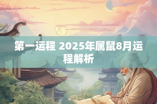 第一运程 2025年属鼠8月运程解析