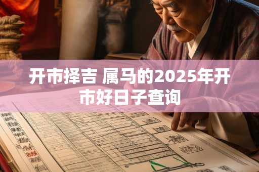 开市择吉 属马的2025年开市好日子查询