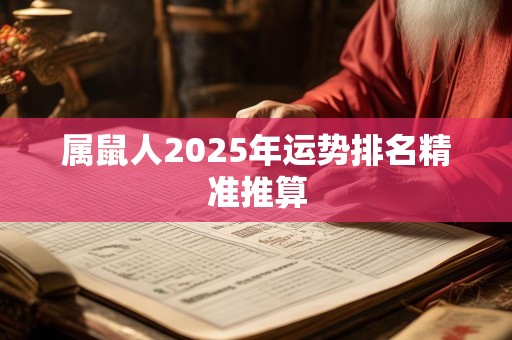 属鼠人2025年运势排名精准推算
