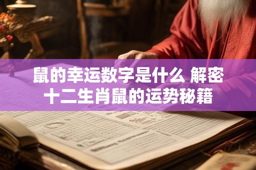 鼠的幸运数字是什么 解密十二生肖鼠的运势秘籍